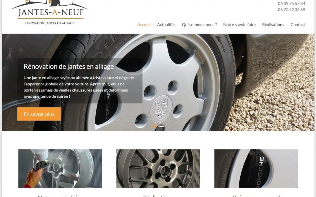 Une des dernières réalisations d’ESIO Informatique, le site web de « Jantes à Neuf »
