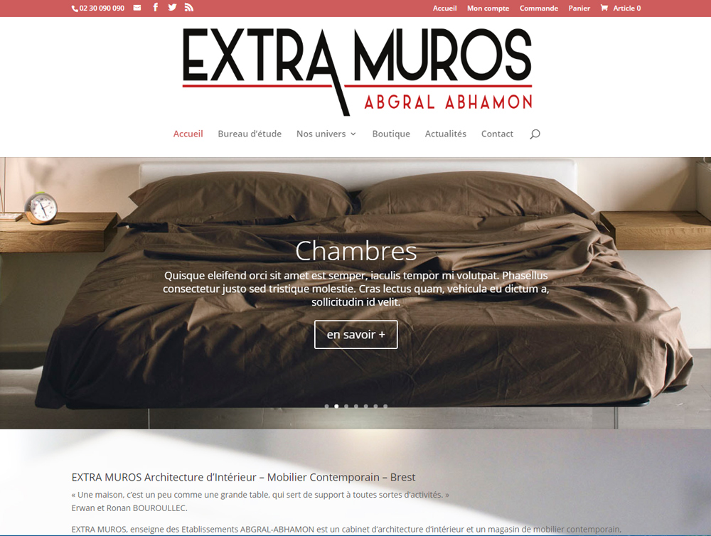Refonte du site internet d&rsquo;Extra-Muros (Abgrall-Abhamon) à Brest et Plougastel