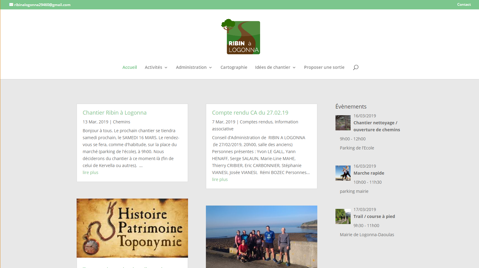 Refonte du site internet de l&rsquo;association « Ribin à Logonna »