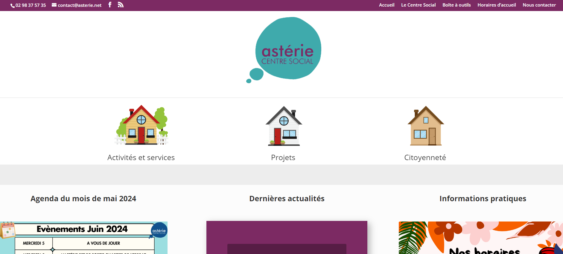 Refonte du site web du centre social Astérie à Plougastel-Daoulas