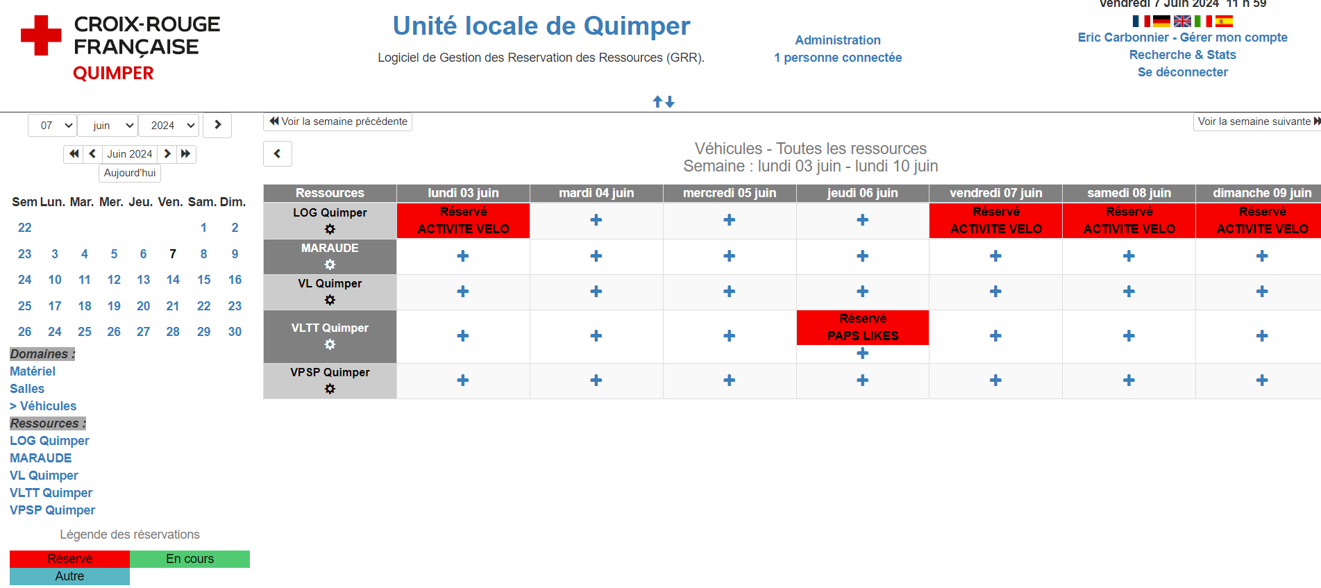 Réalisation d’un planning web partagé pour la Croix-Rouge à Quimper